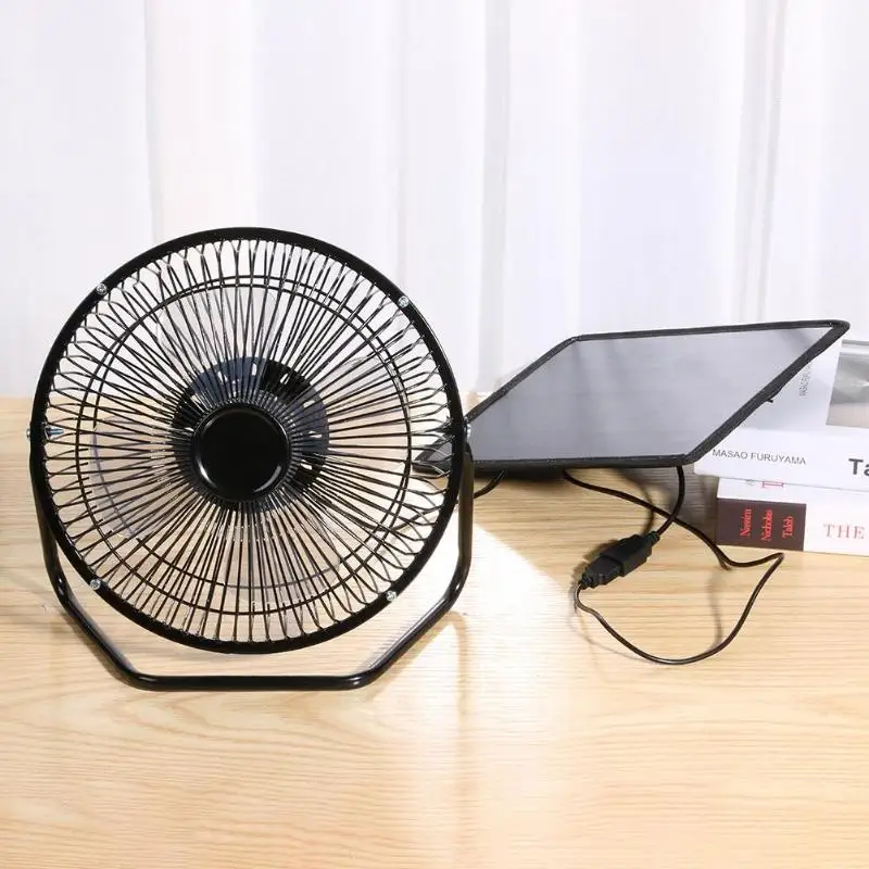 

5.5W 6V Waterproof Solar Panel Charger Power Bank 8 inch USB Iron Cooling Fan