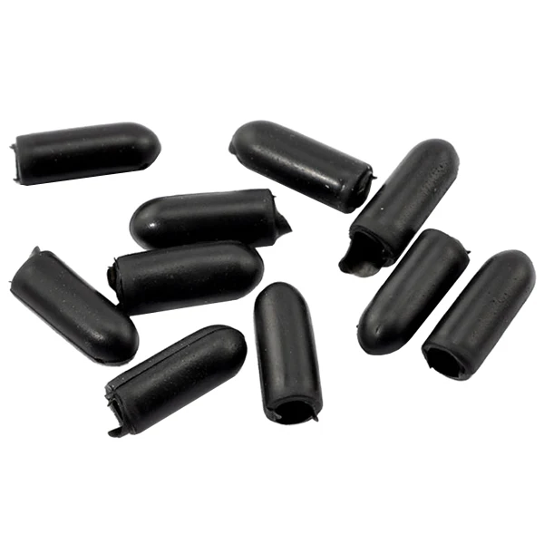 100 шт черные резиновые наконечники для повязки на голову 15x6 мм (5/8 "x2/8")