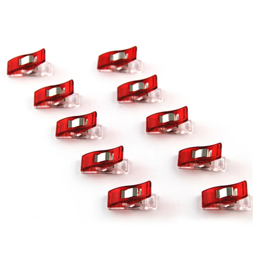 

50pcs a SET Home DIY Red Wonder Clips for Fabric Quilting Craft Sewing Knitting Crochet Kit Tools WA141 P15