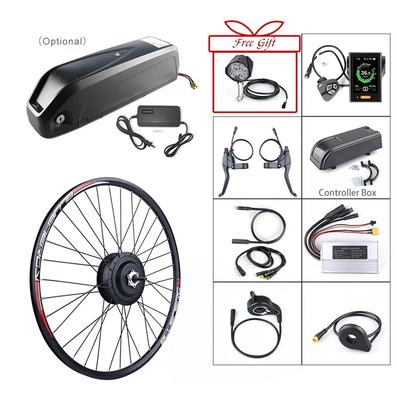 Cheap E-bike Front Hub Motor 48V 500W Bafang Brushless Gear Electric Bicycle Conversion Kits with 12Ah Battery Built in Samsung Cells 0