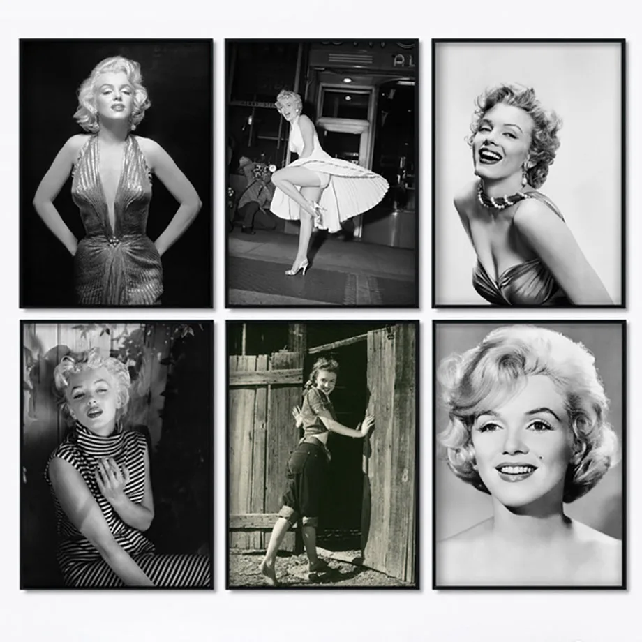 

HD Prints Pictures Home Wall Nordic Style Actor Marilyn Monroe Poster Modular Painting On Canvas Fresh Artwork Living Room Decor