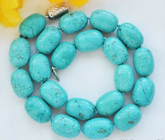 

ddh001875 NICE 17" cylinder blue turquoise bead NECKLACE 28% Discount