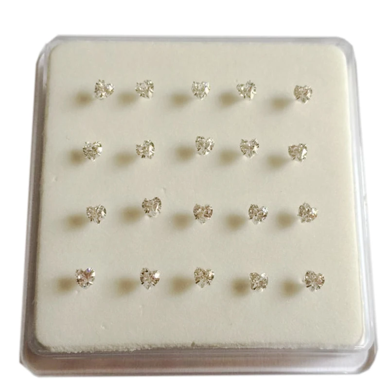

20pcs/set 925 sterling silver cubic zirconia heart nose stud, Tiny nose stud, Tiny silver nose pin piercing nose jewelry