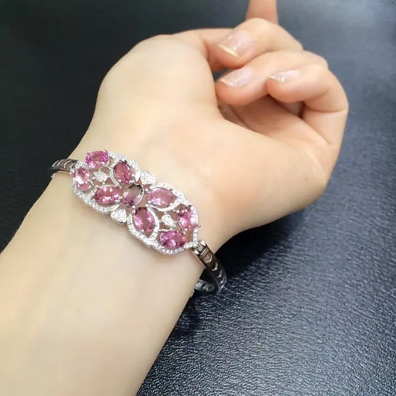 

2017 Real Qi Xuan_Tourmalin Stones Luxury Bracelets_S925 Solid Silver Fashion Tourmaline Bracelets_Manufacturer Directly Sales
