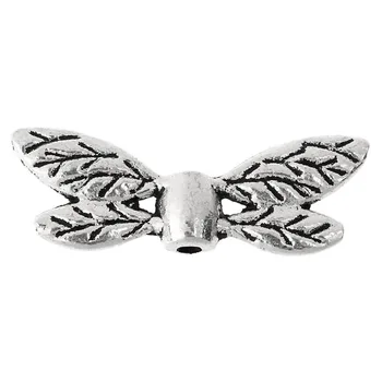 

New Brands Beads Jewelry 100PCs Silver Tone Metal Dragonfly Wing Spacer Beads 22mm x8mm DIY Women &Men Bracelets Jewelry Gifts