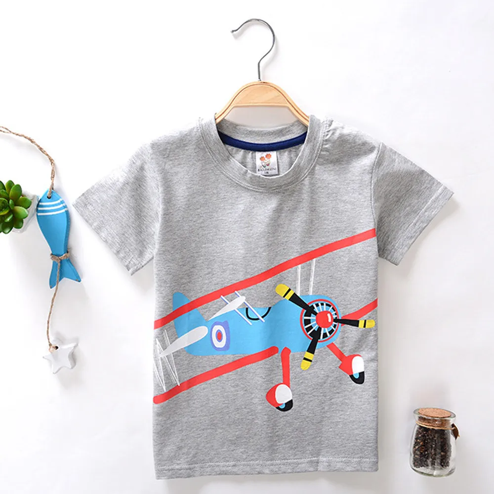 

BABY WORLD 2018 Toddler Kids Baby Boys Clothing Set Short Sleeve Cartoon Tops T-Shirt Blous Summer Sports Casual Kids Clothes