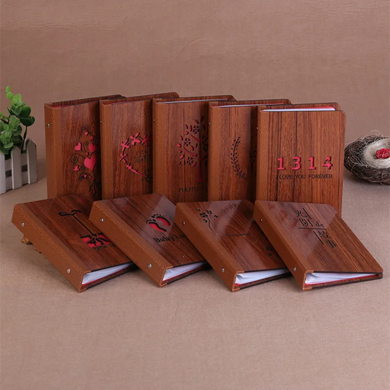 

6 inch wood DIY interstitial album Black Sheet Handmade Love Theme Kids Scrapbook Cute Photo Album Wedding anniversary gift