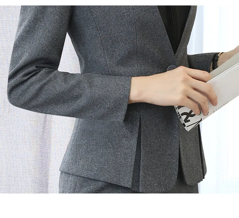 plus size pants suits evening wear Fashion Business Interview Women Pants Suit Work Wear Office Ladies Long Sleeve Slim Formal Blazer and Trousers Set tweed two piece set