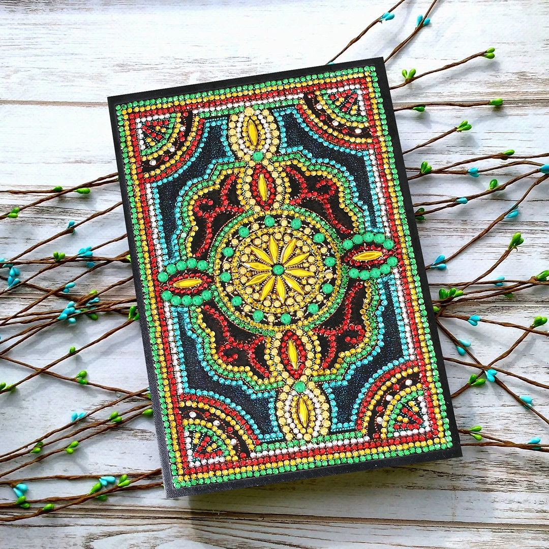 AZQSD Diamond Painting Mosaic Notebook Special Shaped Flower Mandala Patterns A5 Diary Book Embroidery Gift DIY 