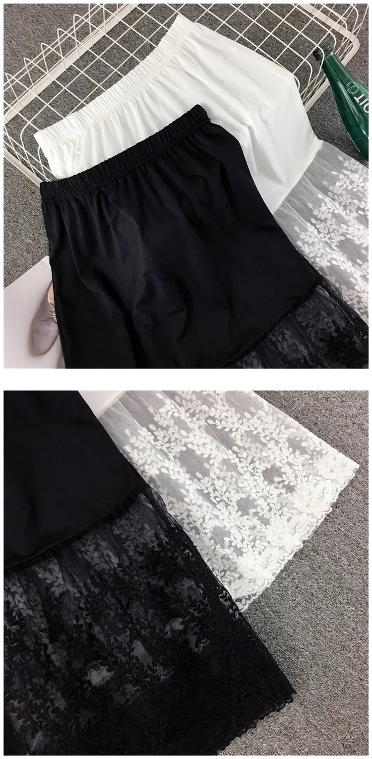 Женское кружевное черное, белое, однотонное, макси, полуслип с кружевом, длинное, 70 см, сексуальное платье, Нижняя юбка для сна
