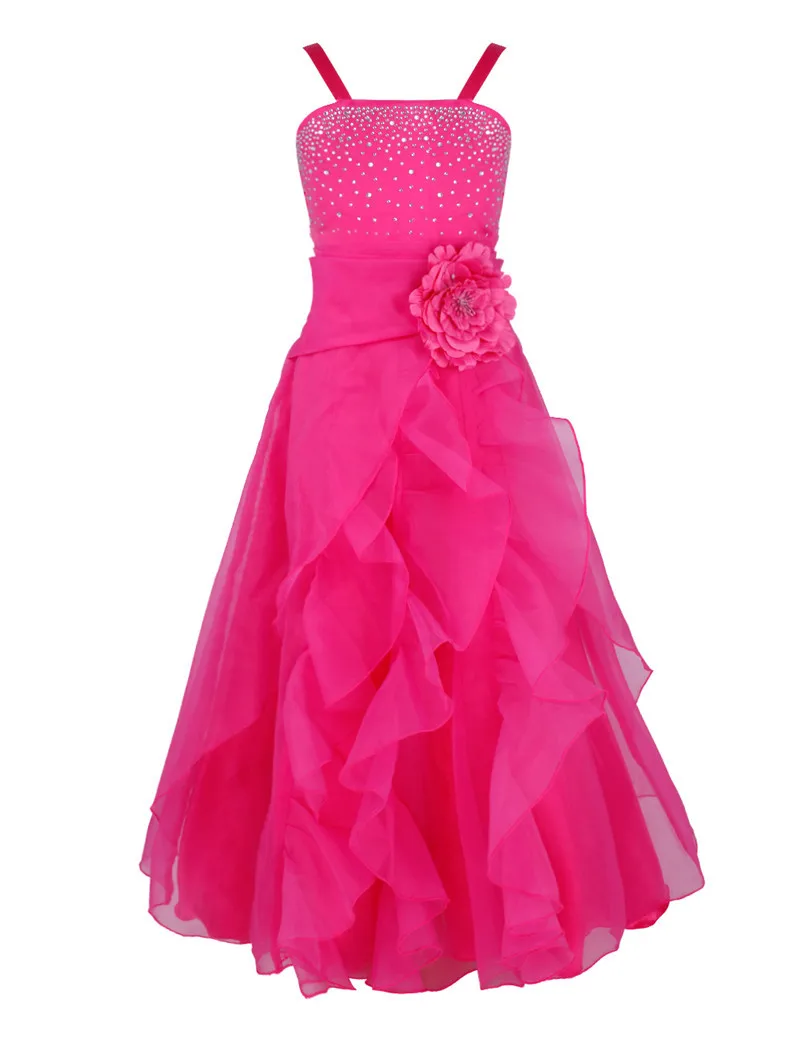 Iiniim/платье с цветочным узором для девочек; элегантные свадебные платья на бретельках; Детский костюм принцессы; платье для дня рождения