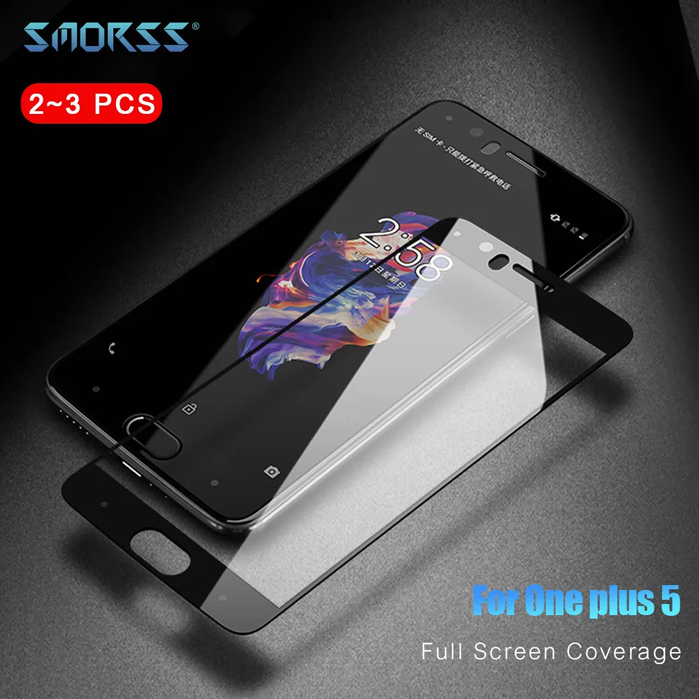 

SMORSS 3 PCS Phone Protection Film for OnePlus 5 HD Tempered Glass Anti-fingerprint Full Screen High Quality Phone Tempered Flms