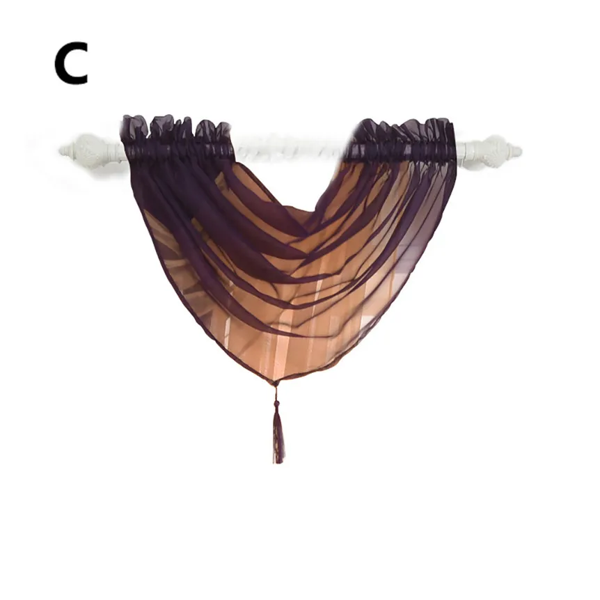 DIVV вуаль штора Swags современный стиль Pelmet valance чистая занавески вуаль Swag для дома комнаты Decoratiion Прямая 71229 - Цвет: C