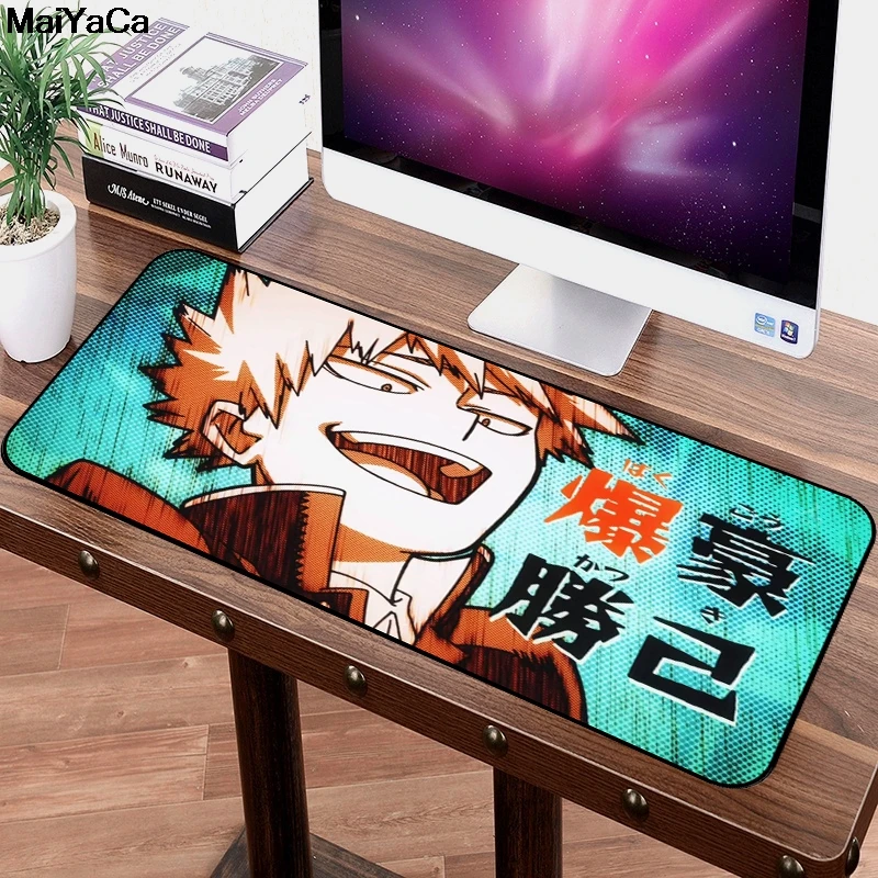 MaiYaCa 70x30 см большой коврик для мыши игровой скоростной мой герой Academi Bakugou Katsuki OCHACO