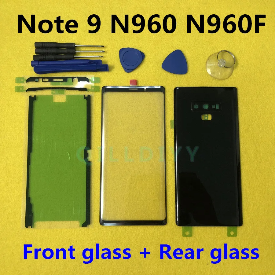 

Note9 Front Screen Glass Lens For Samsung Galaxy Note 9 N960 N960F SM-N960F N960FD Rear Battery Cover Door Back Housing