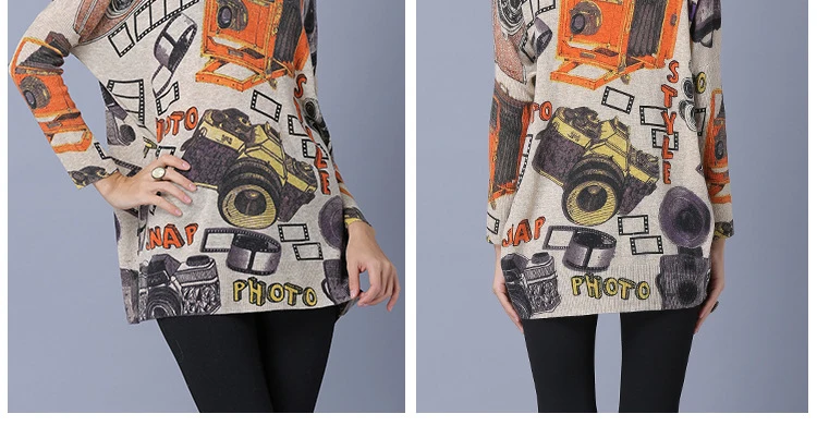 2018 Women's European and American hedging in the long section sweater loose bottoming shirt sweater women's blouse tide (14)