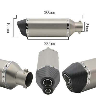 ZS гоночный мотоцикл Akrapovic Yoshimura глушитель выхлопной трубы R1 R3 R6 FZ1 FZ6 TMAX CBR CB400 Z750 Z800 GSXR ER6N ER10N Racing - Цвет: 4