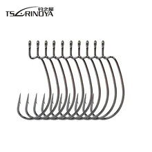 Tsurinoya 20 шт. 1#, 1/0#, 2#, 2/0# широкая сумашедшая Рыбалка крючок крючки из углеродистой стали для мягкой приманки Pesca Peche колючая крючок