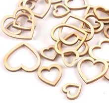 50 шт., 15/20/25/30 мм полые деревянная в форме сердца для Скрапбукинг собственными руками Сделай Сам Carfts woodenembellishment ручная работа Декор для дома орнамент m2148