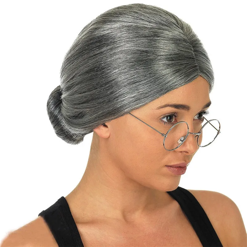 Imixlot Halloween 1 Pc Gray Color Grandmother Hair Wig In Extensions
