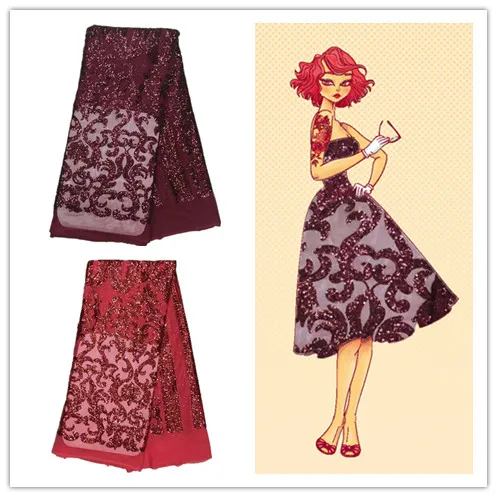 

Amazing design embroidery African net lace French lace fabric nice tulle mesh cloth for dress.High quality nigerian fabrics
