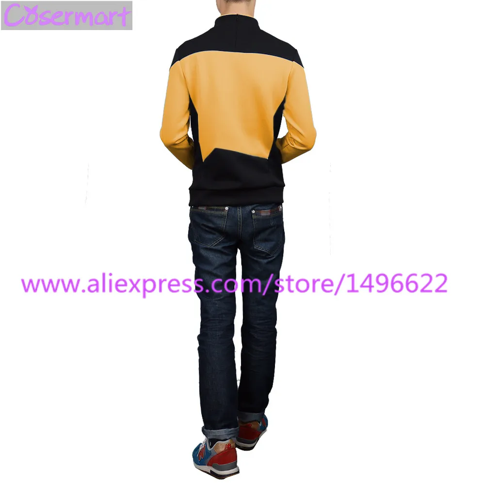 Star Trek TNG The Next Generation Red Yellow Blue Shirt Uniform Cosplay Costume For Men Coat Halloween Party (3)