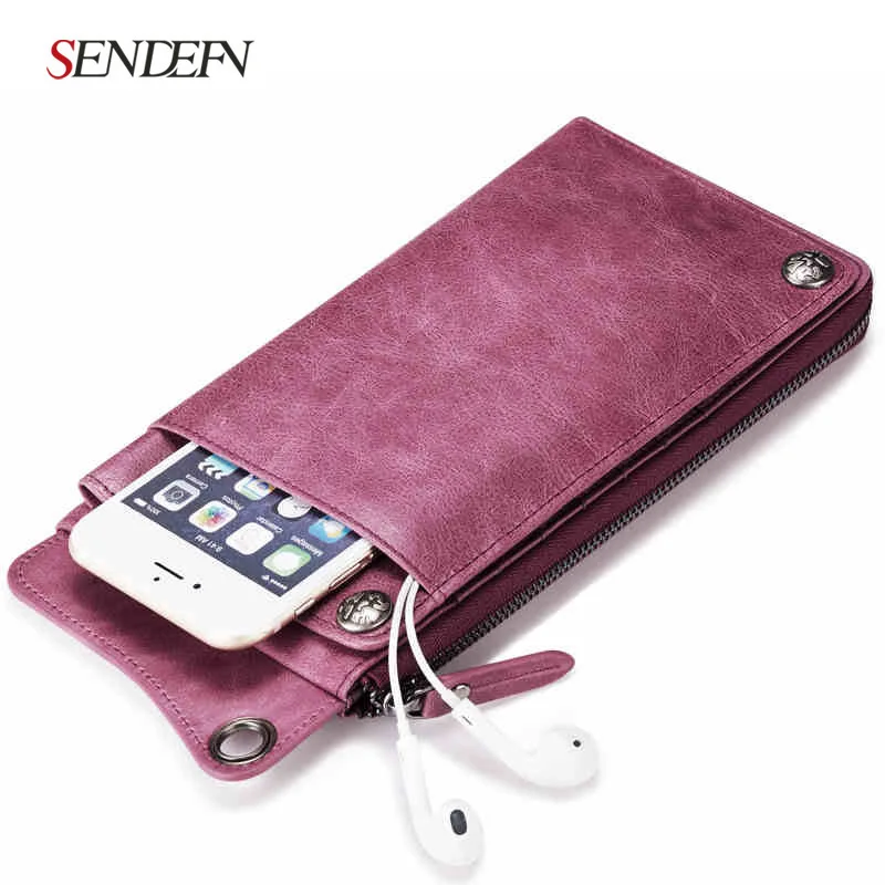 

SENDEFN Wallet New Fashion Wallet Women Leather Wallet Brand Women Purse Long Purse Coin Purse Money Bag For iPhone7S