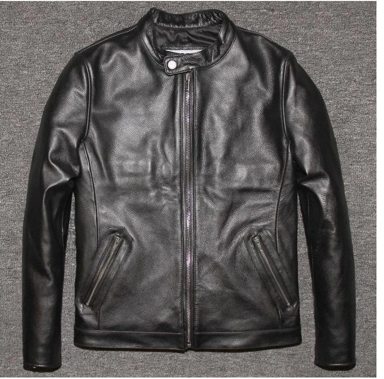 sheepskin jacket Free shipping.2018 new winter warm DHL Brand clothing men cow leather Jackets,men's genuine Leather biker jacket.motorcycle cowhide jacket mens