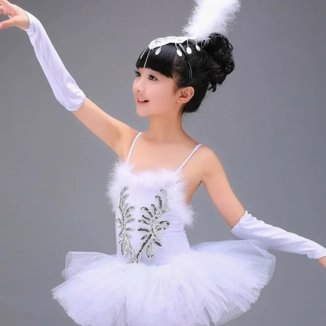 Girls Kid Tutu Ballet Leotard Dance Dress Ballerina Swan Dancewear Costume 4-12Y 