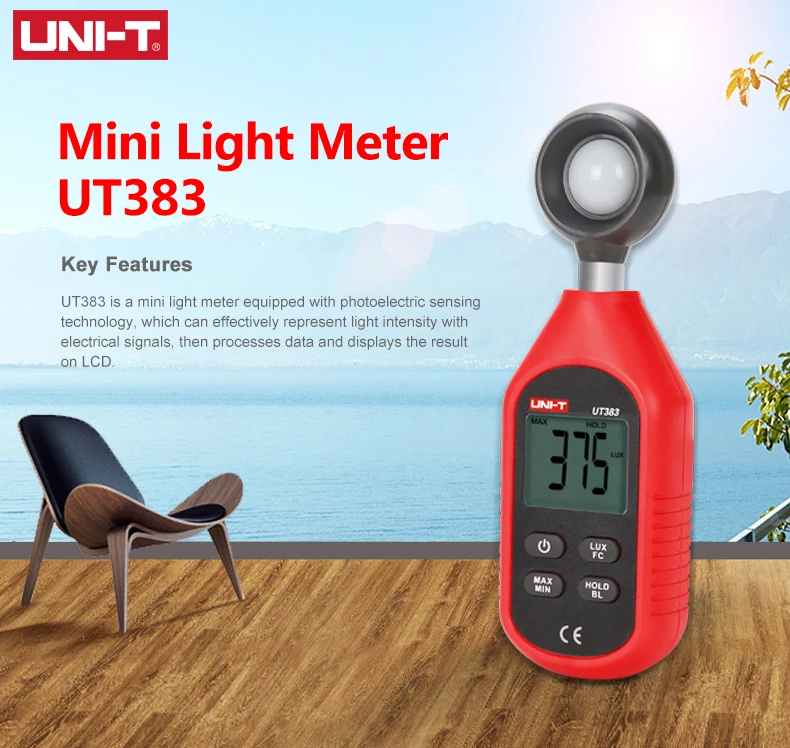 UNI-T UT383 Lichtmesser 200.000 LUX Digitales Luxmeter