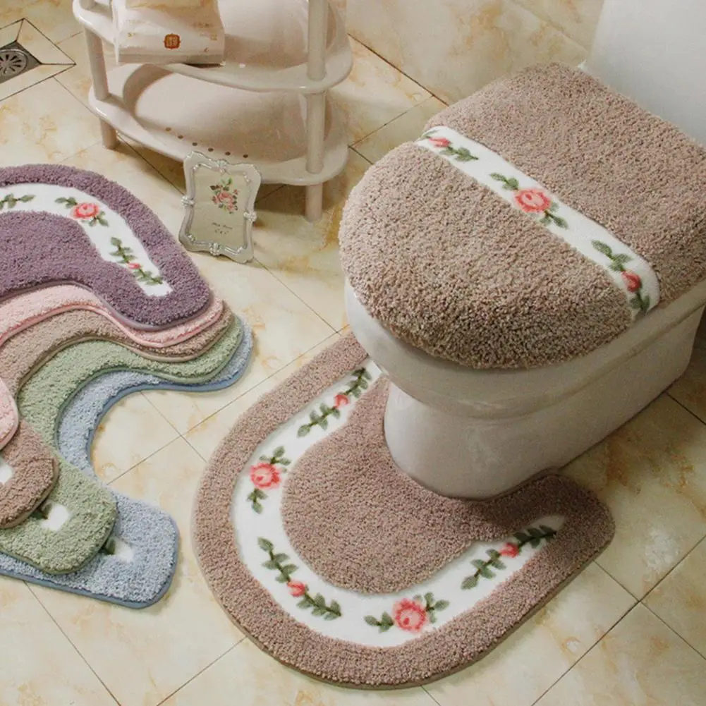 

Pastorable Style Non-slip Water Absorption U Shaped Toilet Rug