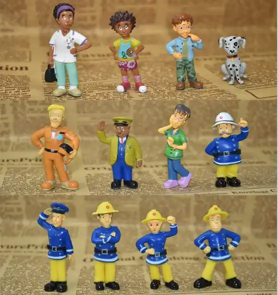 Fireman Sam Resin figures Bundle Toy personnes Show TV Enfants Lot gâteau Toppers