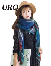 2016 Za winter acrylic cashmere tartan plaid scarf brand Design blanket shawl designer pashmina wrap stole for Women A13A13677