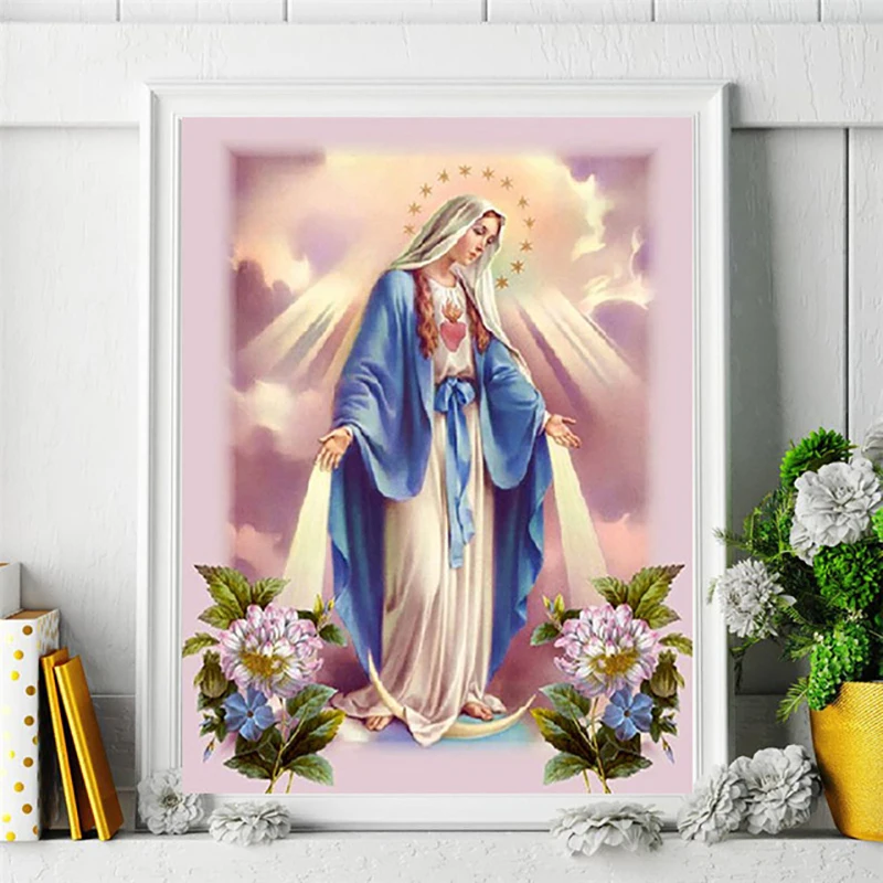 Картина настенное искусство ручной работы религиозная Дева Мария 5d Diy Алмазная Вышивка крестиком Картина мозаика полная вышивка квадратных узоров подарки