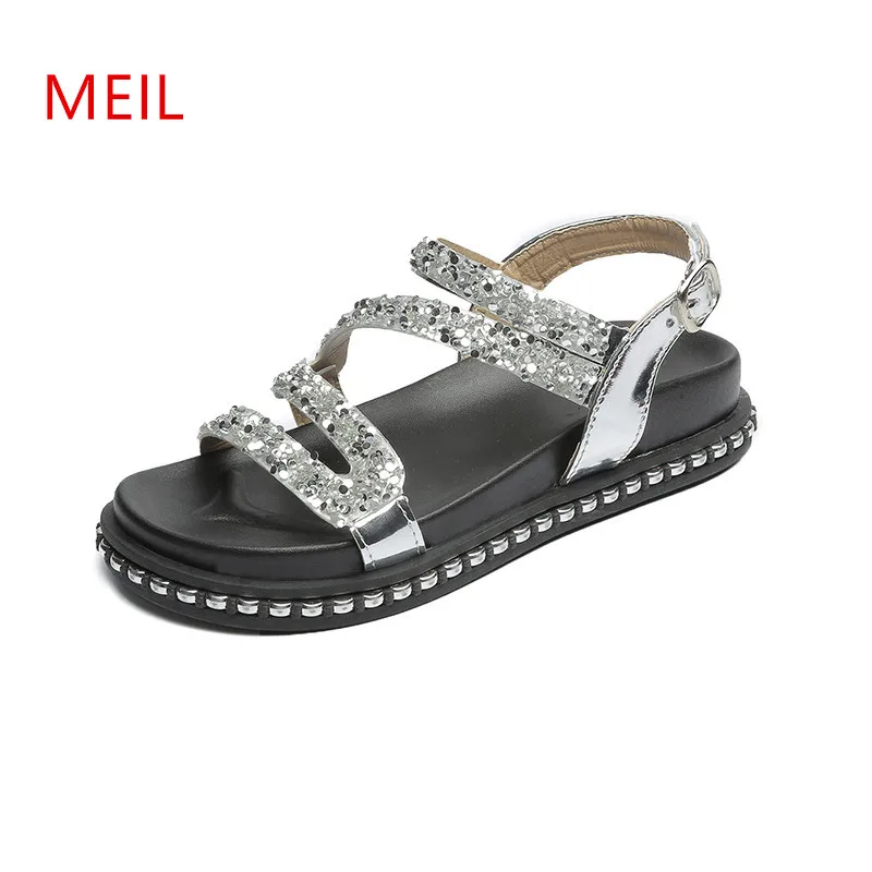 

Thick Soled Sandals Women Students Flat Sandals Footwear Women Sandals Peep-Toe Platform Shoes Summer Sandals Gladiator Sandalis