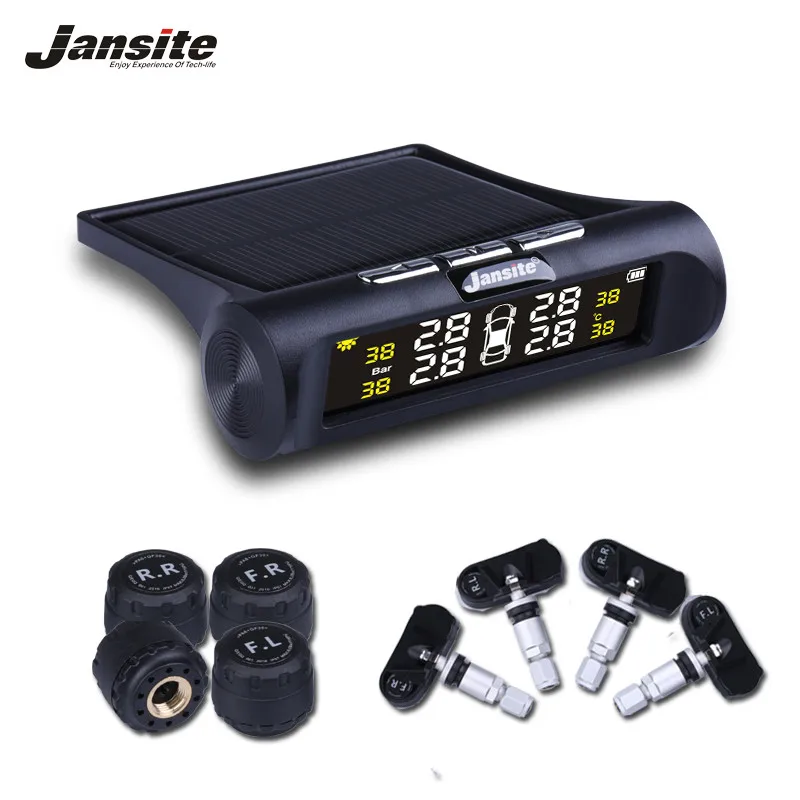 Jansite умный автомобиль TPMS система мониторинга давления в шинах солнечная мощность цифровой ЖК-дисплей автоматическая система охранной сигнализации s давление в шинах