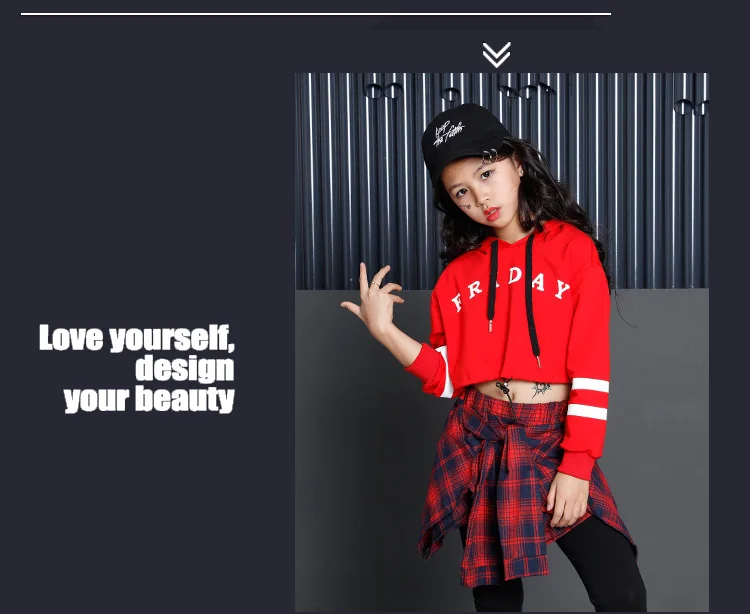 Long Sleeve Autumn Spring Black Girls Hip Hop Dance Costumes Kids Jazz Clothes Children Stage Ballroom Competition Dance Wear (11)