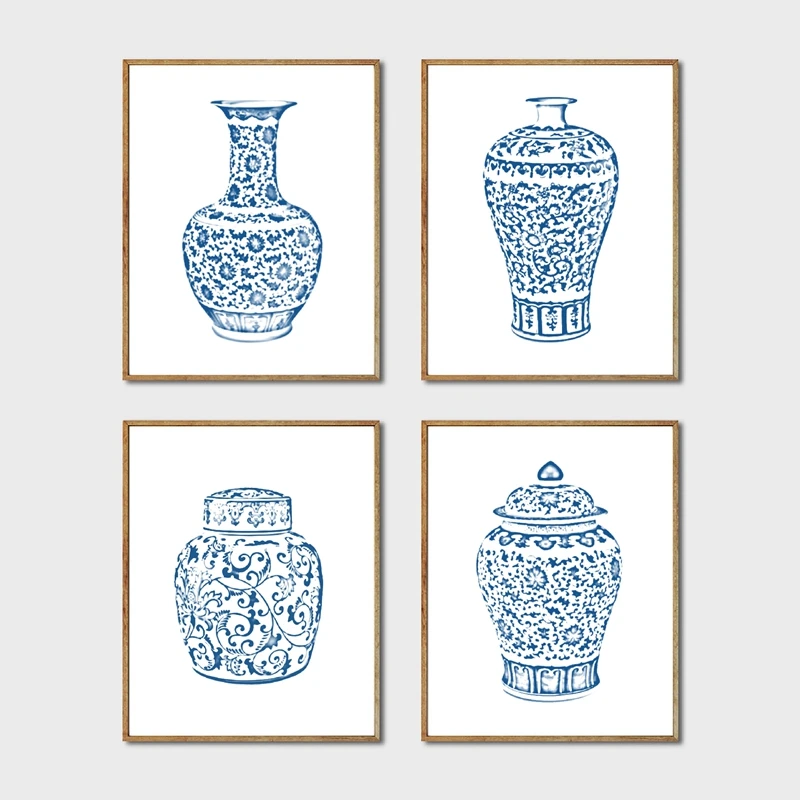 Chinoiserie Vases Wall Art Print