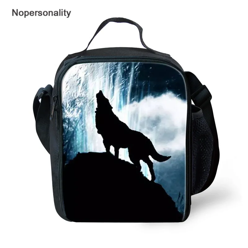 Bolsas para Meninos Adultos com Animal Nopersonality Louco Lobo Impressão Almoço Designer Personalizado Portátil Lunch Box Keep Warm Food Bags