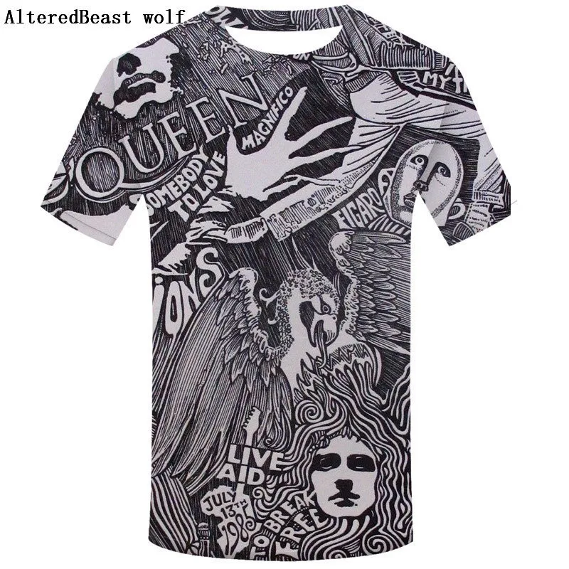 

Band Rock Funny Queen Men Short Sleeve T Shirt Summer Casual Men's T Shirts Queen Band Fans Tee Shirt men clothes