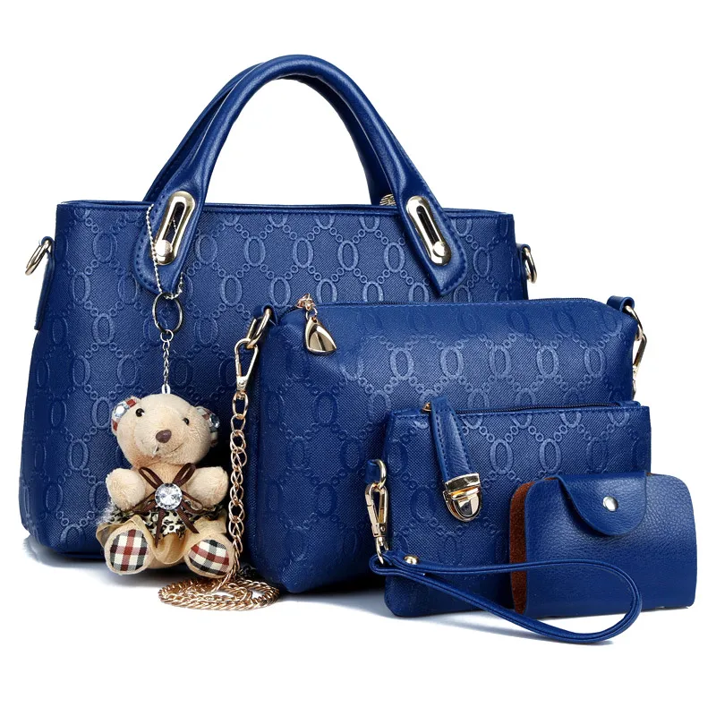 1 مجموعة 2019 حقيبة يد فاخرة حقائب النساء مصمم الكتف Crossbody حقيبة محفظة الدب قلادة بو الجلود للسفر LBY2019