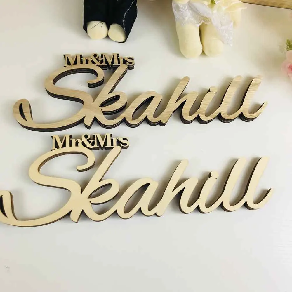 Personalized Wood Letter Mr and Mrs LAST NAME Wedding Custom Wedding Sign Mr & Mrs Last Name Table Sign Wedding Decor (4)