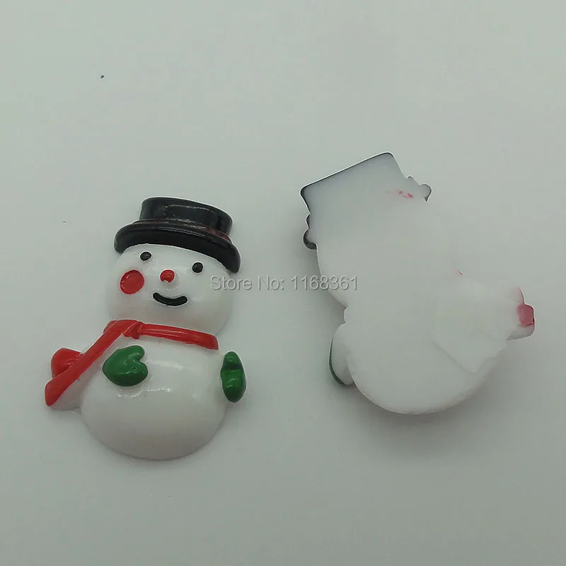 1pcs/lot resin flat back bashful snowman 30mm Cabochons Scrapbooking Hair Bow Center DIY Christmas decration C101-1