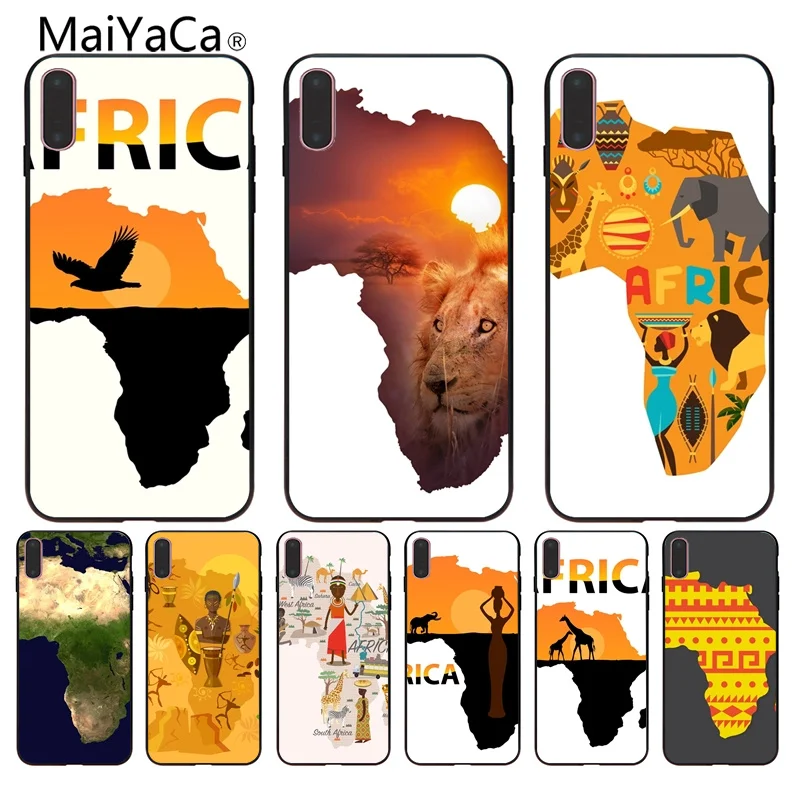 

MaiYaCa Africa Women Figures Customized pictures Soft Rubber Black Phone Case For iphone X 10 8 7 6 5 5s XR SE Mobile cover