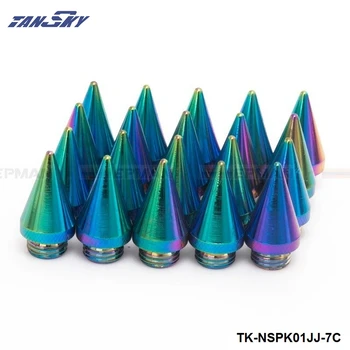 

20PCS Neochrome Aluminum Extened Tuner Spikes For Wheels Rims Lug Nuts jdm Racing TK-NSPK01JJ-7C