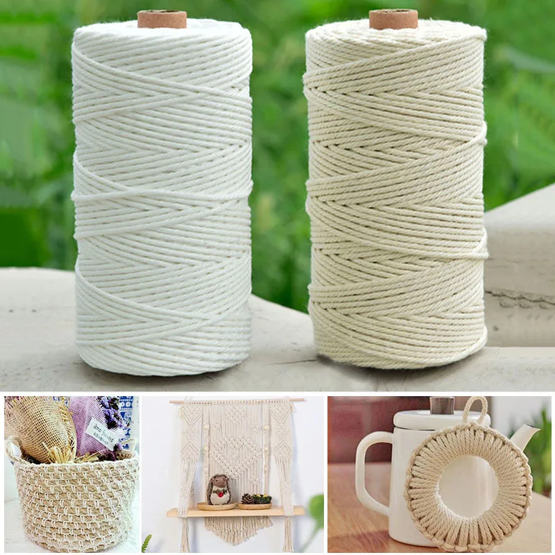 

Cotton Cord Natural Beige Twisted Cord Rope for DIY Craft Decor 200m TT-best