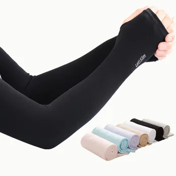 

Long Gloves Sun UV Protection Hand Protector Cover Arm Sleeves Ice Silk Sunscreen Sleeves Outdoor Arm Warmer Half Finger Sleeves
