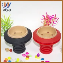 Табачная Патока глина силиконовая жесткая пузырчатая углеродная чаша для угля Чаша Черный и красный цвет трубка для кальяна аксессуары для кальяна чаша