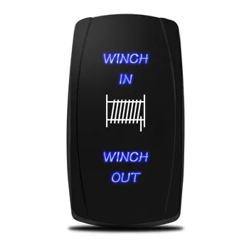 

7 Pin Momentary Laser Rocker Switch Winch In/Out, 20 Amp/12V, Light Blue