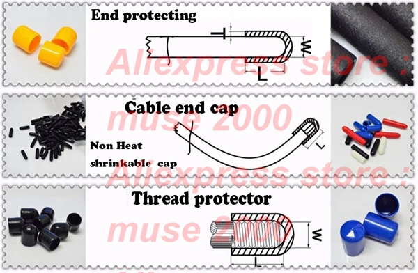 Черная 17 Торцевая заглушка, мм ПВХ пластиковая кабельная проволока крышка резьбы виниловая Торцевая крышка ПВХ резиновая стальная полюсная Труба Защита воды